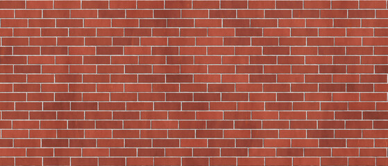 Background texture of a red brick wall with white mortar.