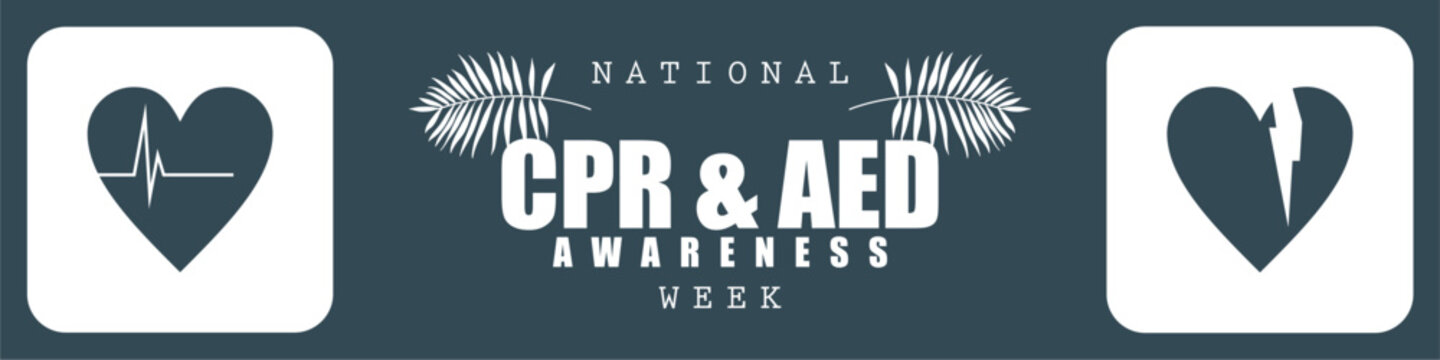 CPR and AED Awareness week background template