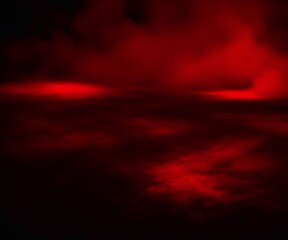 Fototapeta premium red Scary smoke and fog atmospheric background generative ai illustration art