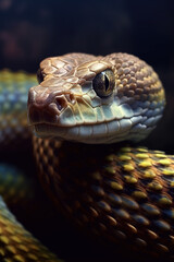 Fototapeta premium Closeup of a beautiful snake in the tree