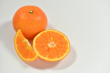 orange isolated on white background Sour tropical fruit Non-toxic food. Suitable for vegetarians and add vitamin C for good health