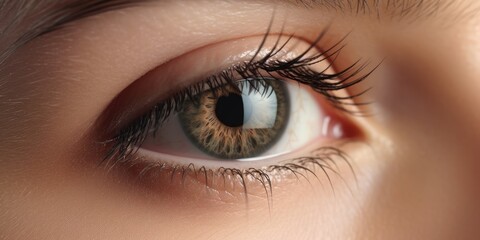 Woman beautiful eyes with long eyelashes close-up. Insightful look Arabian eye.