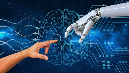 Artificial intelligence assistance between humans and robots
