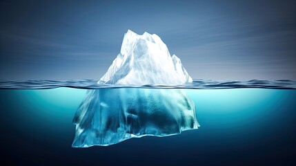 Iceberg illustration flat cartoon style. Business and success concept. Generative ai