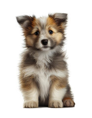 Cute small fluffy dog on transparent background, created with generative AI
