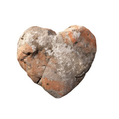 Heart of stone on transparent background, created with generative AI