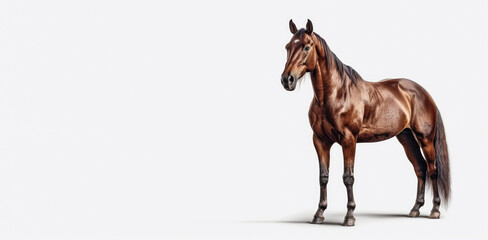Obraz premium Horse isolated on white background, Generative AI