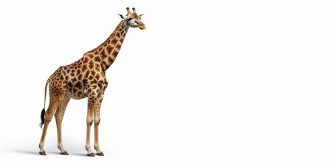 Naklejka premium Giraffe isolated on white background, Generative AI