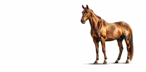 Fototapeta na wymiar Brown Horse isolated on white background, Generative AI