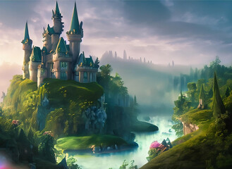 castle on the lake.  Enchanting Fairytale Castle: A Magical Journey