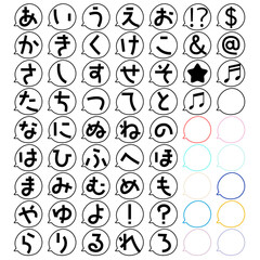 吹き出しと文字のアイコンセット