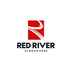 River letter R logo design vector
