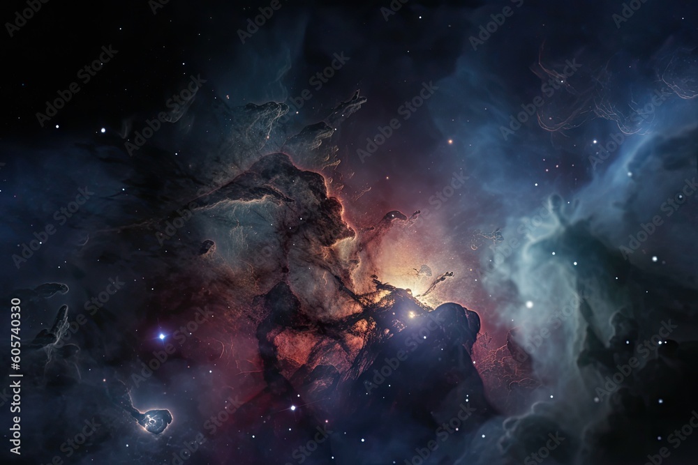 Wall mural close-up of swirling vortex of stars and dust, created with generative ai