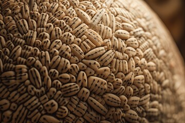 close-up of genetically modified seed, showing intricate details and patterns, created with generative ai