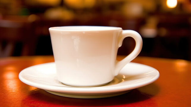 Elegant white cup with saucer