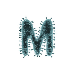 Virus or Covid 3D Alphabet or PNG Letters