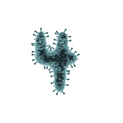 Virus or Covid 3D Alphabet or PNG Letters