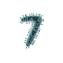 Virus or Covid 3D Alphabet or PNG Letters