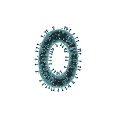 Virus or Covid 3D Alphabet or PNG Letters