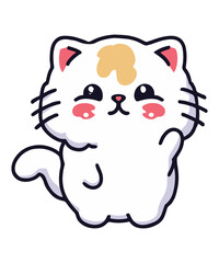 Cute Cat Hi Cartoon illustration
