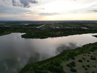 Sunset over Lake Walter E. Long in east Austin. 