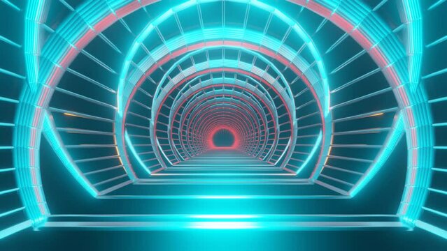 Multicolored hypnotic visuals with sci-fi and psychedelic elements in a seamless VJ loop