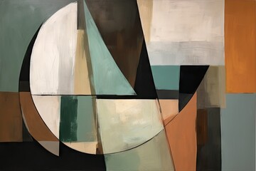 minimalist abstract painting with defined edges and shapes, created with generative ai