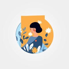 beautiful abstract oriental woman in nature