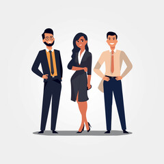 business team of three professional people