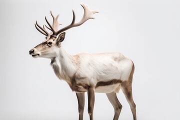 Naklejka na ściany i meble white deer isolated on white background