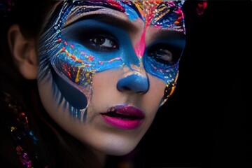 portrait of a woman in carnival mask