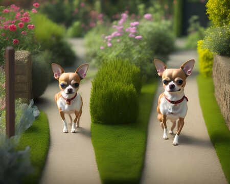 Chihuahua Dog, Generative AI Illustration