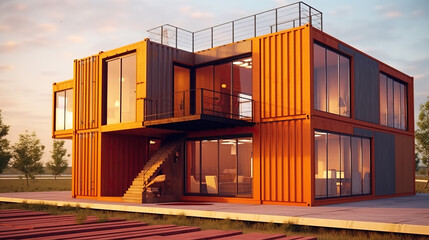 House made of shipping containers.
