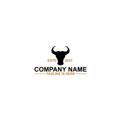 Bull Head Logo Design Template isolated on white background