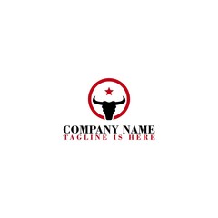 Bull Head Logo Design Template isolated on white background
