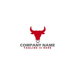 Bull Head Logo Design Template isolated on white background