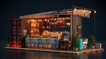 Bar made with shipping container.
