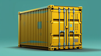 Maritime transport container on a neutral background.