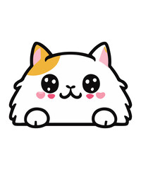 funny cat head cartoon vector illistration