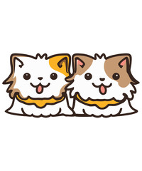 persian cat couple cartoon vector illustration