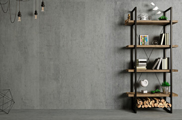 Loft interior background old wall and light © denisik11