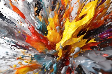 Fototapeta na wymiar A colorful liquid is being splashed in the air