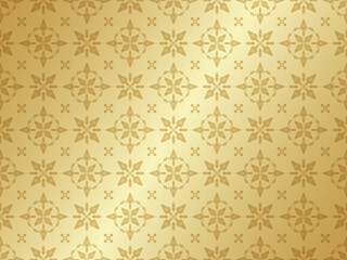 Thai art and asian style luxury pattern banner gold background