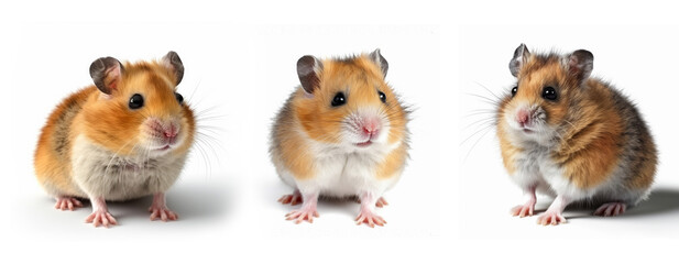Group of Hamster animal isolated on white background, Generative AI