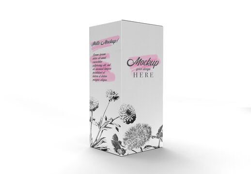 Cosmetic Box Mockup on a Clean White Background