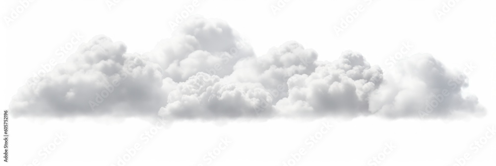 Wall mural view on a soft white fluffy clouds as background. generative ai