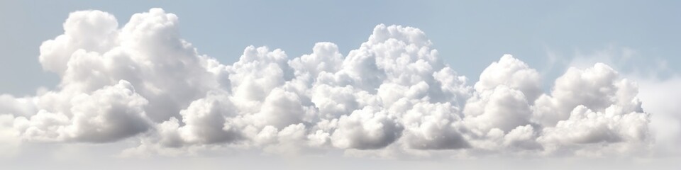 Obraz premium View on a soft white fluffy clouds as background. Generative ai