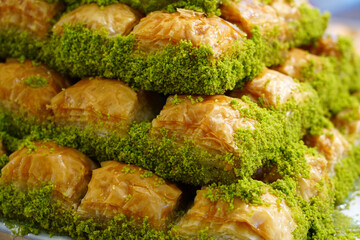 Baklava with Pistachio and Butter, Turkish name antep fıstıklı baklava	
