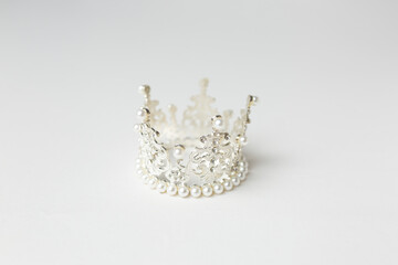 Silver Crown Isolated on a White Background