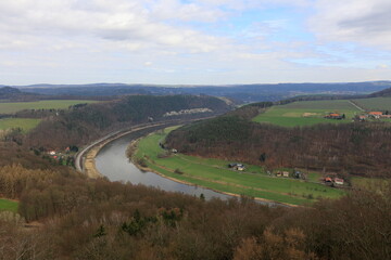 Fototapeta na wymiar Blick auf die Elbe bei Bad Schandau
